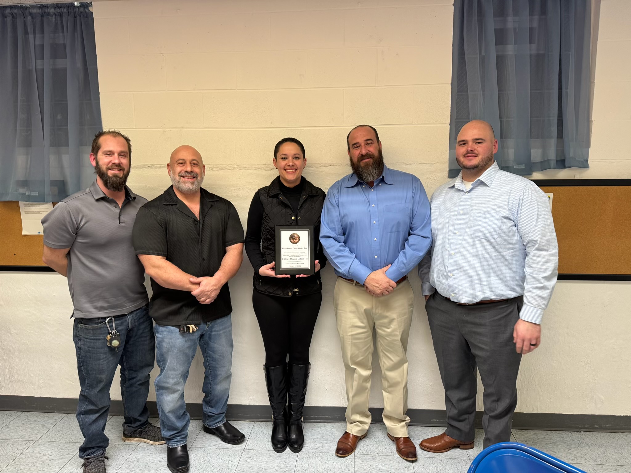Old Glory Lodge 141 Honors Public Works Department with Recognition Plaque