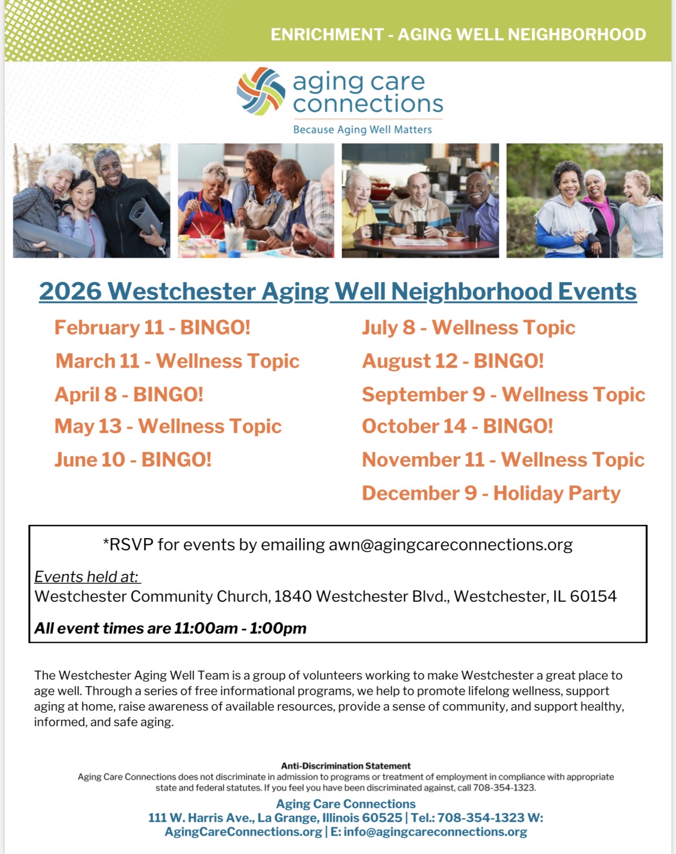 Westchester Aging Well Events Planned for 2026